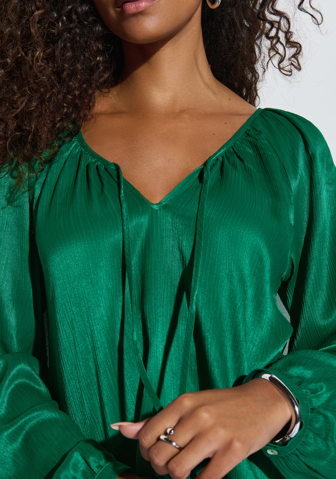 NATION LTD - Ellie Tie Front Top in Forest