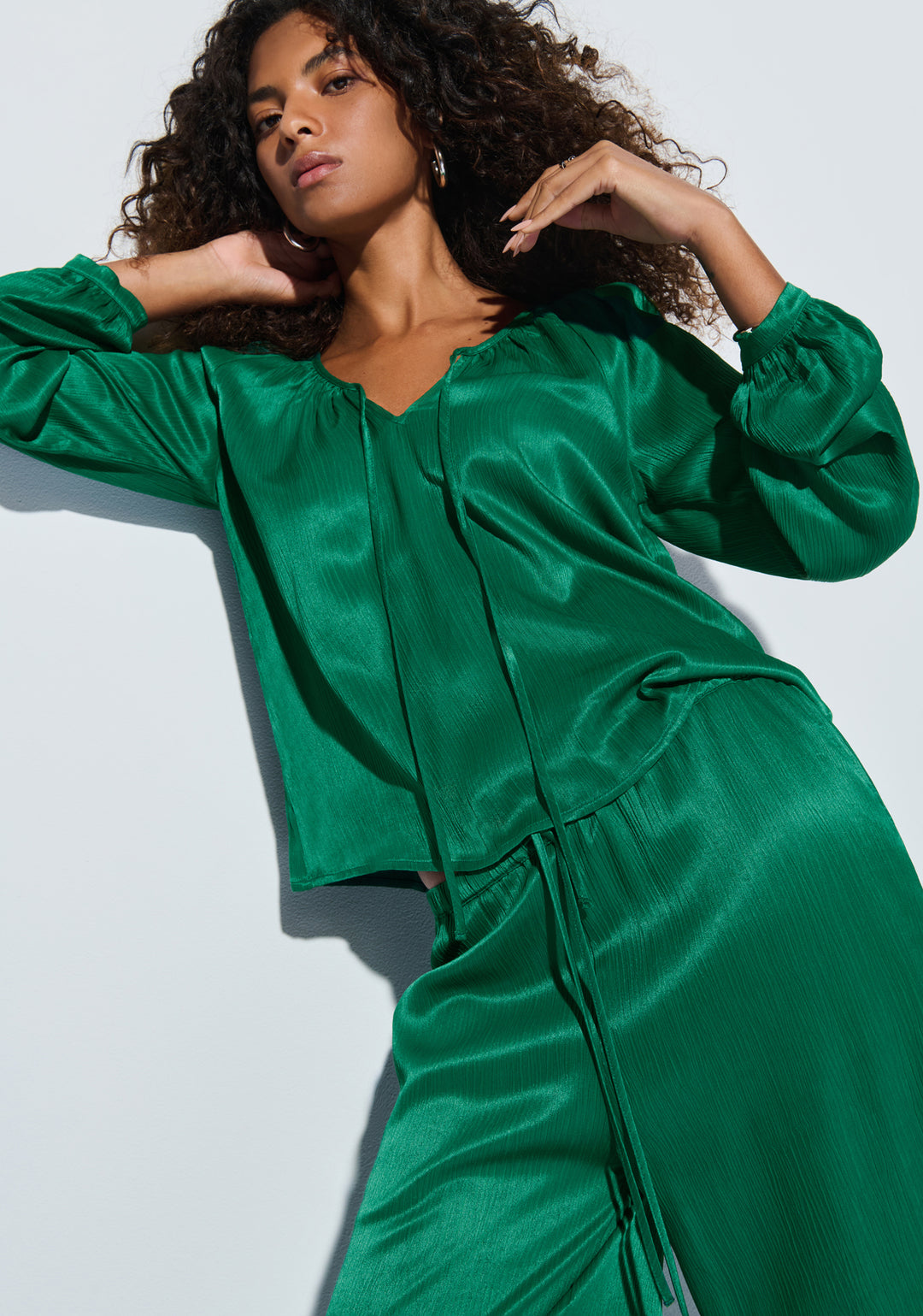 NATION LTD - Ellie Tie Front Top in Forest