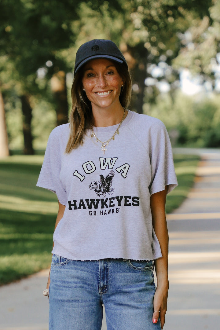 Iowa Short Sleeve Sweatshirt Heather Grey (BL938-BLIWA625C-VHG)