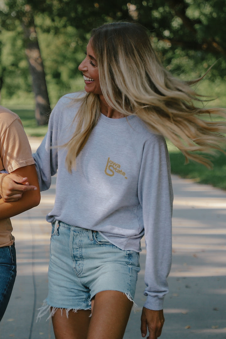 Iowa State French Terry Cut-Hem Sweatshirt(BL933-BLISU1612A-VHG)