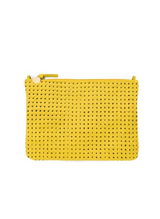 Clare V. - Flat Clutch w/Tabs in Dandelion Rattan