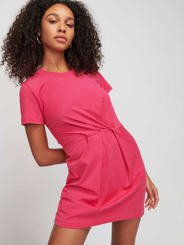 NATION LTD - Fortuna Twisted T-Shirt Dress in Hibiscus