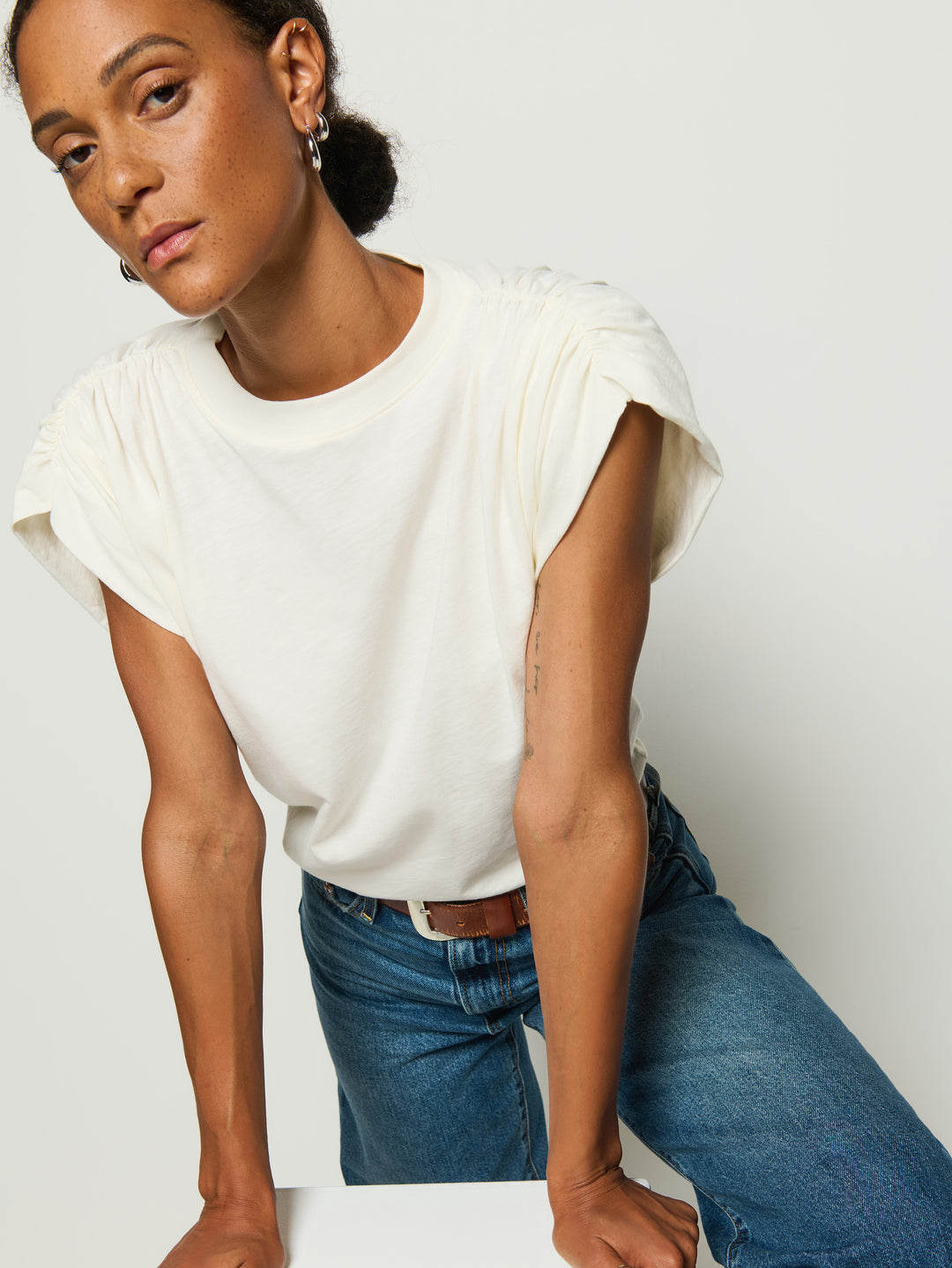 Nation - Frankie Muscle Tee in Porcelain