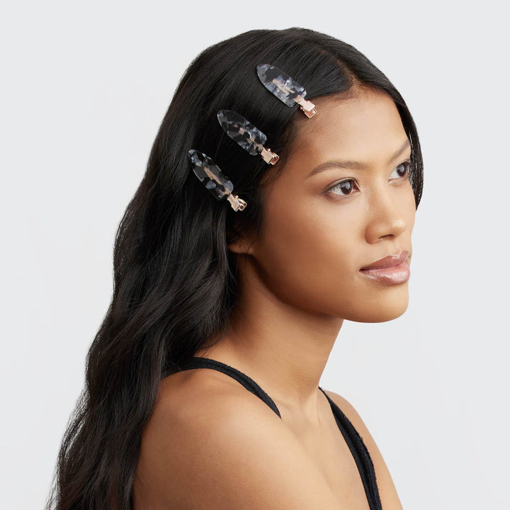 Kitsch - Eco-Friendly Creaseless Clips in Black Terrazzo (4pc)