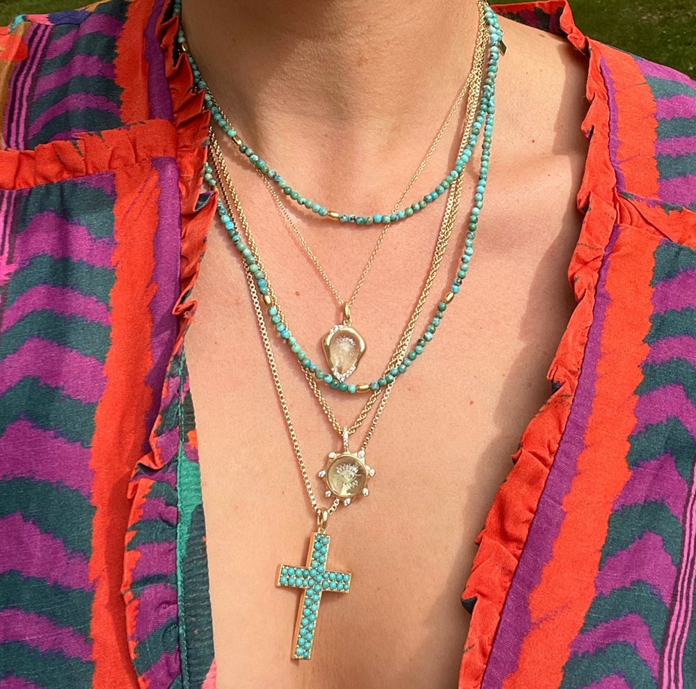 Joy Dravecky - Bali Beaded Choker in Turquoise