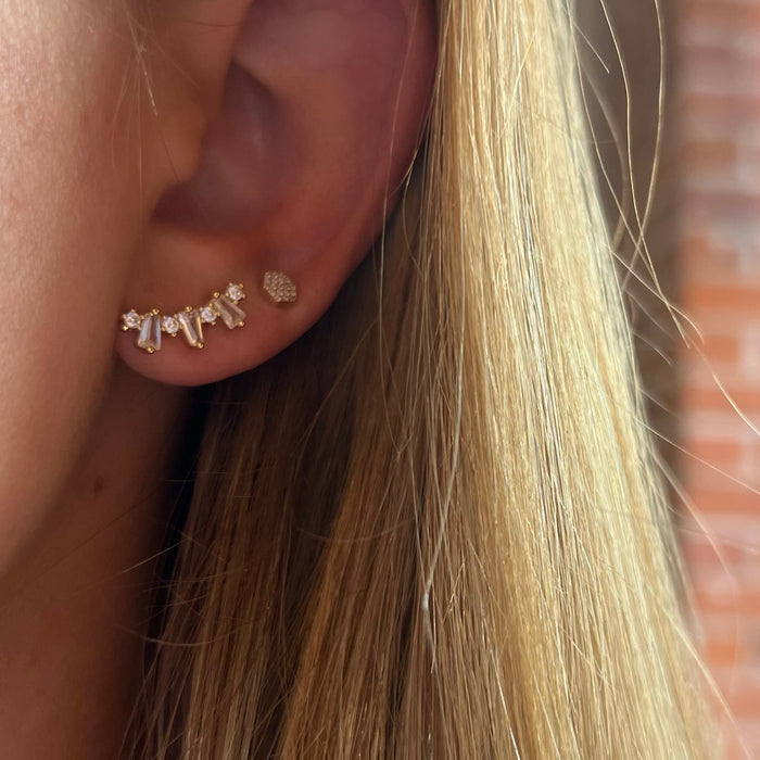 Alexa Leigh - Crystal Stud Earrings in Gold