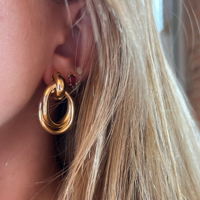 Alexa Leigh - Oval Drop Earrings in Yellow Gold
