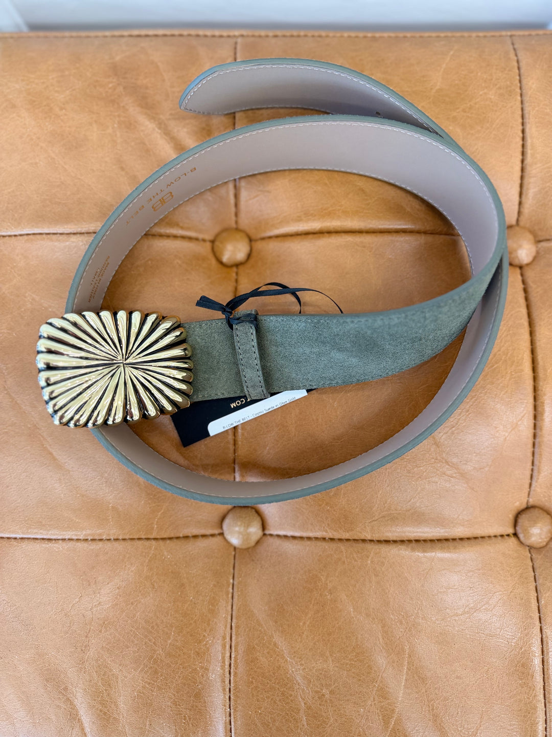 B-LOW THE BELT - Cosmo Suede in Olive Gold Belt