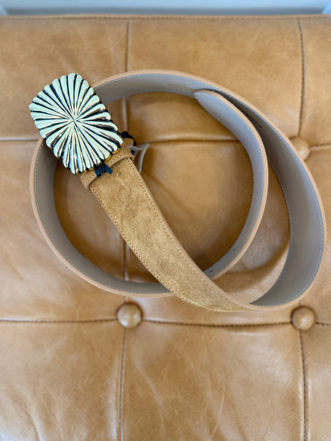 B-LOW THE BELT - Cosmo Suede in Sienna Gold Belt
