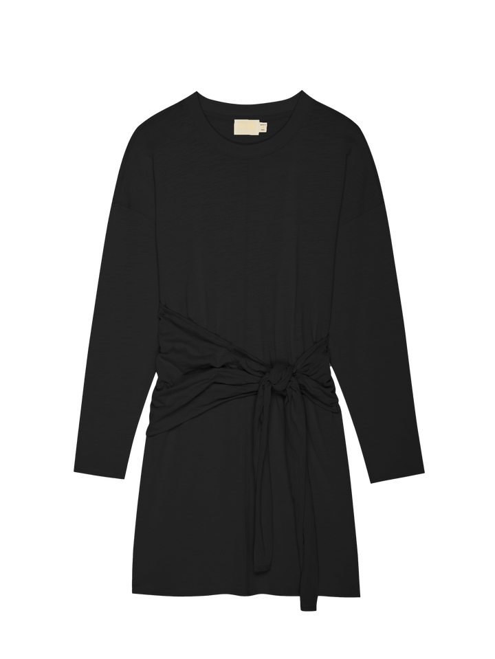 Nation LTD - Gloria Wrap Front Dress in Jet Black