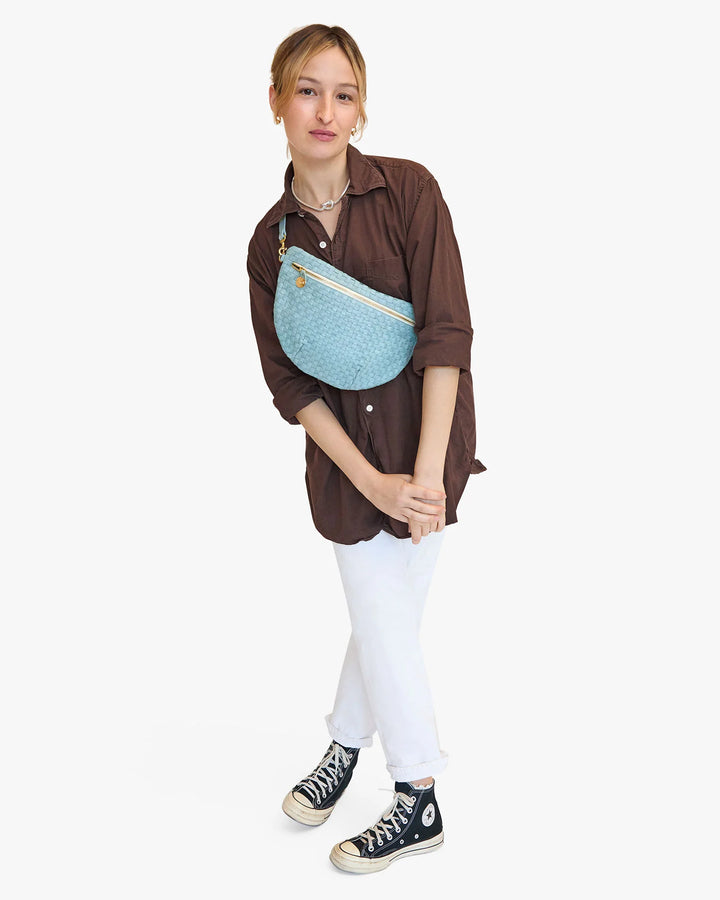 Clare V. - Grande Fanny in Sunbleached Sky Blue Woven