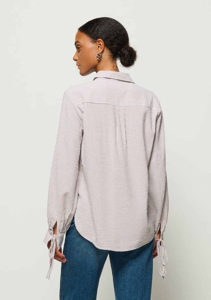 Nation - Harris Shirt in Praline Stripe