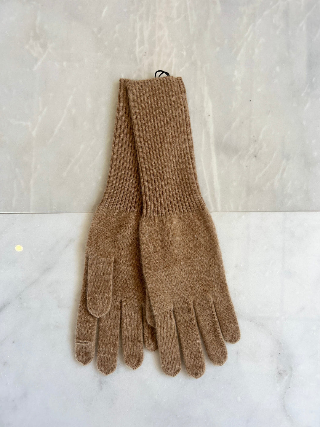 White + Warren - Cashmere Long Texting Glove in Camel Heather