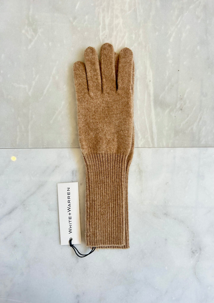 White + Warren - Cashmere Long Texting Glove in Camel Heather