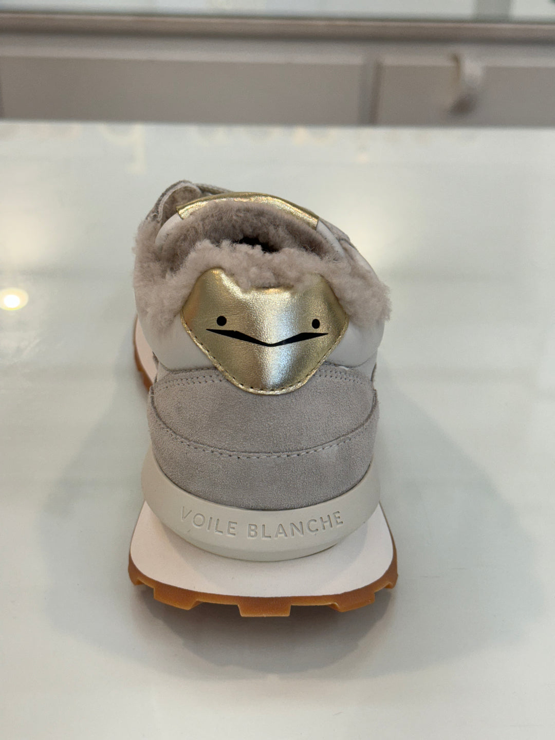 Voile Blanche - Qwark Fur Lined Sneaker in Ice White