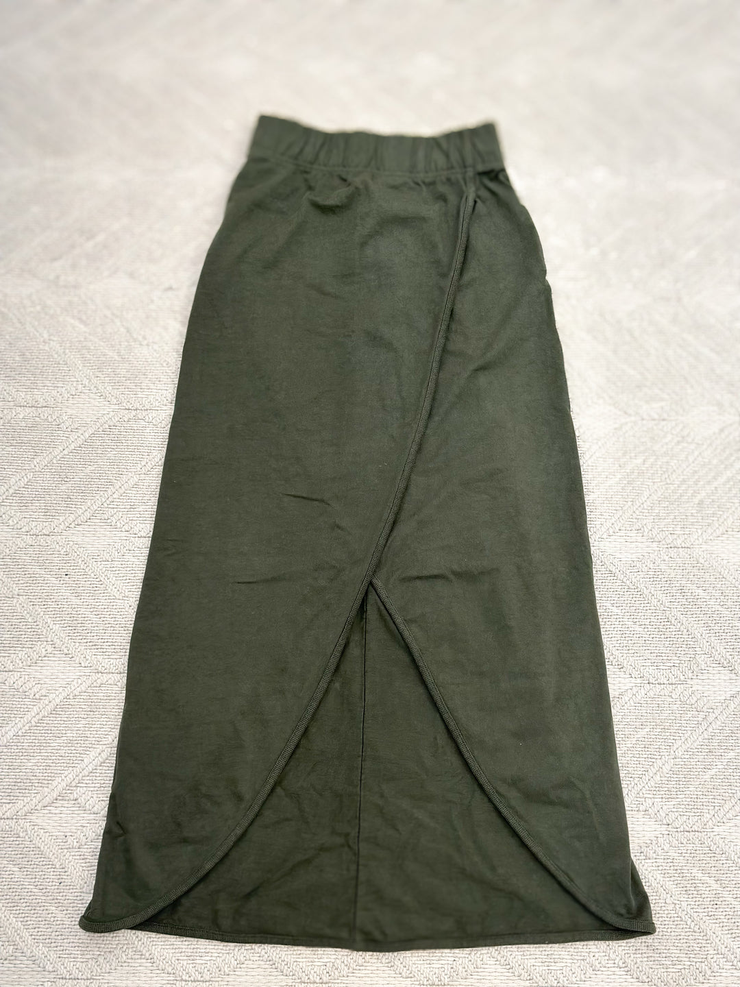 LES TIEN - Milly Scallop Wrap Skirt in Forest