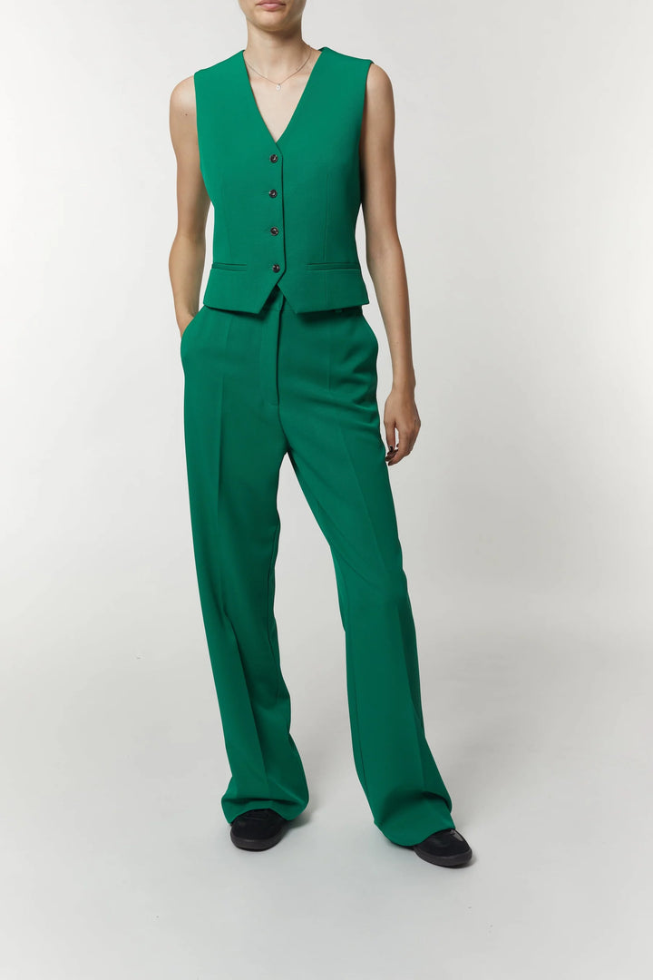 Saint Art New York - Lucy Mid-Rise Relaxed Fit Trouser in Emerald