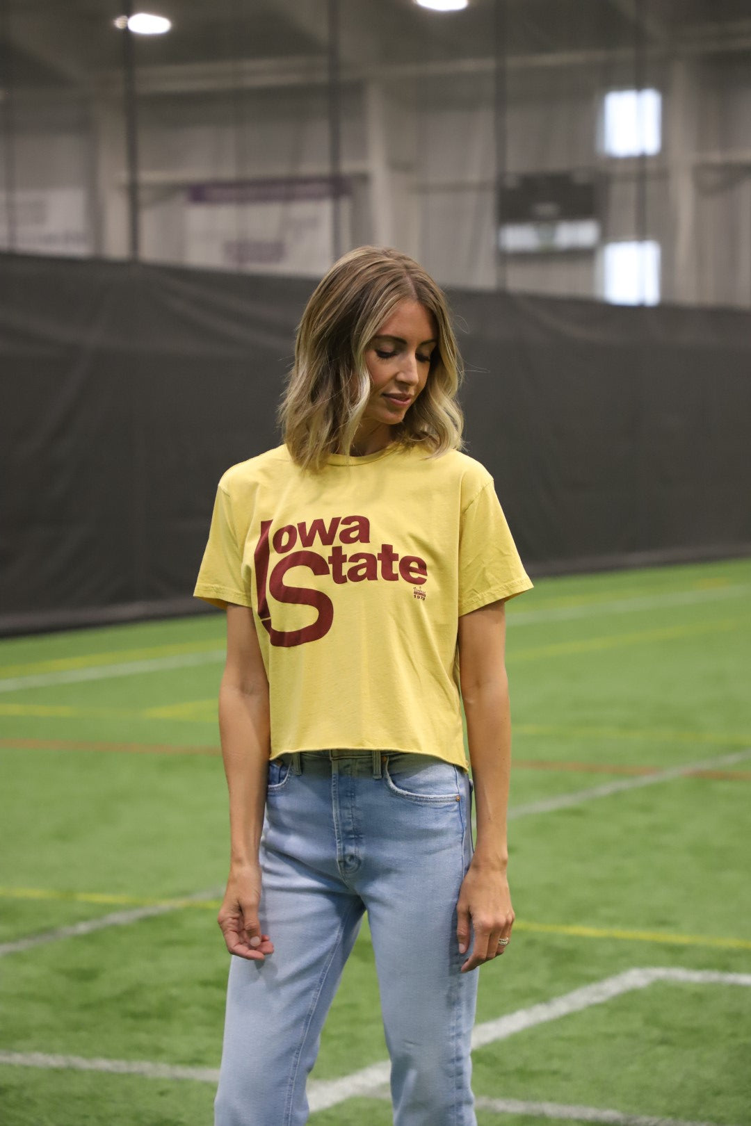 Retro Sport x Blond Genius - Iowa State Cropped T-Shirt in Gold