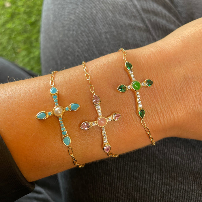 Joy Dravecky Camille Bracelet in Pink Opal