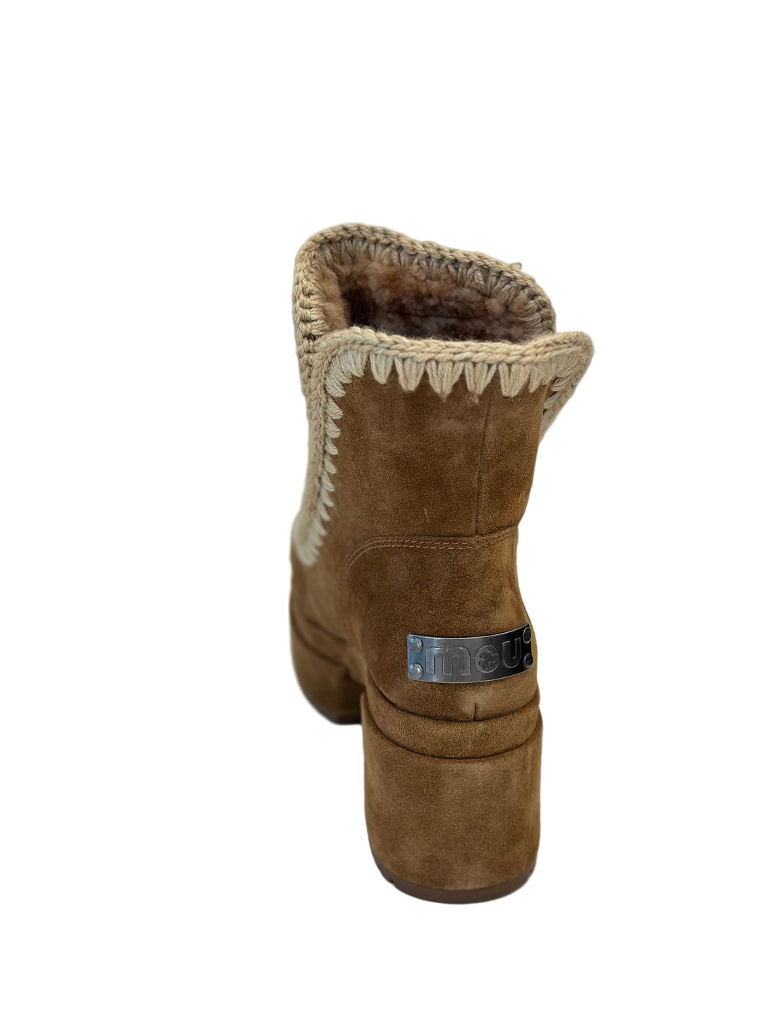Mou - Platform Bootie Suede in Cognac