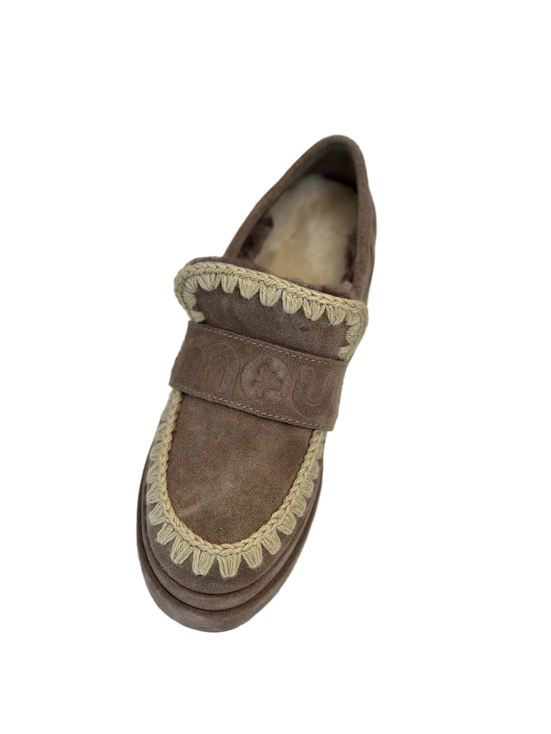Mou - Platform Loafer Suede in Elephant Grey