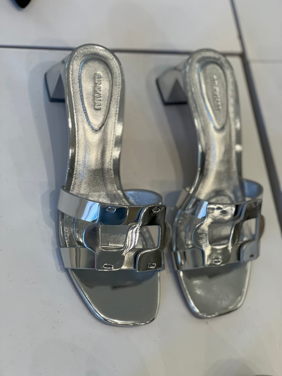 SIMKHAI - Simkhai Monogram Block Heel in Metallic