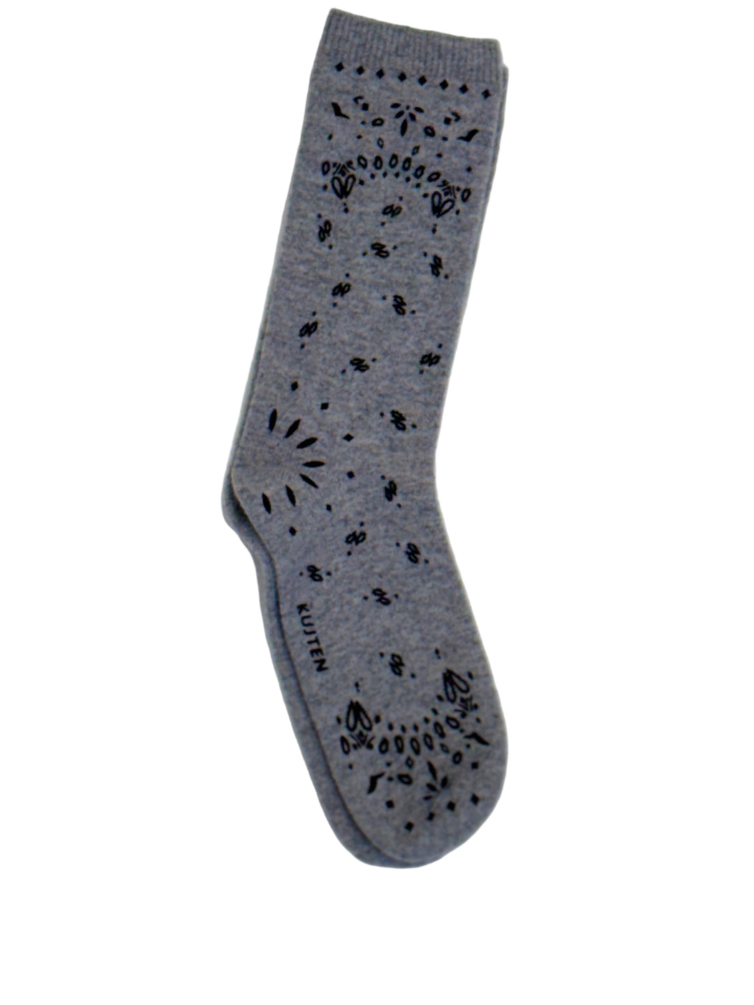 Kujten - Sig Bandana Cashmere Socks in Light Gray