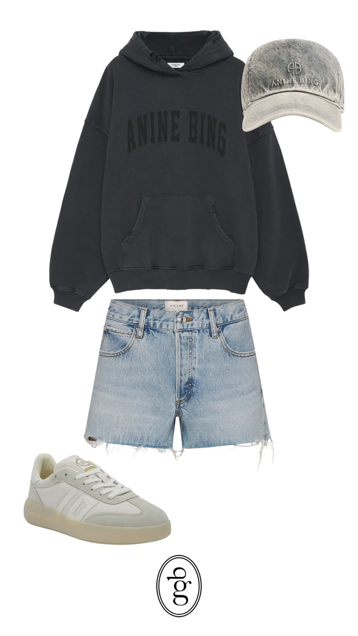 ANINE BING - Harvey Sweatshirt in Dark Washed Black Hoodie