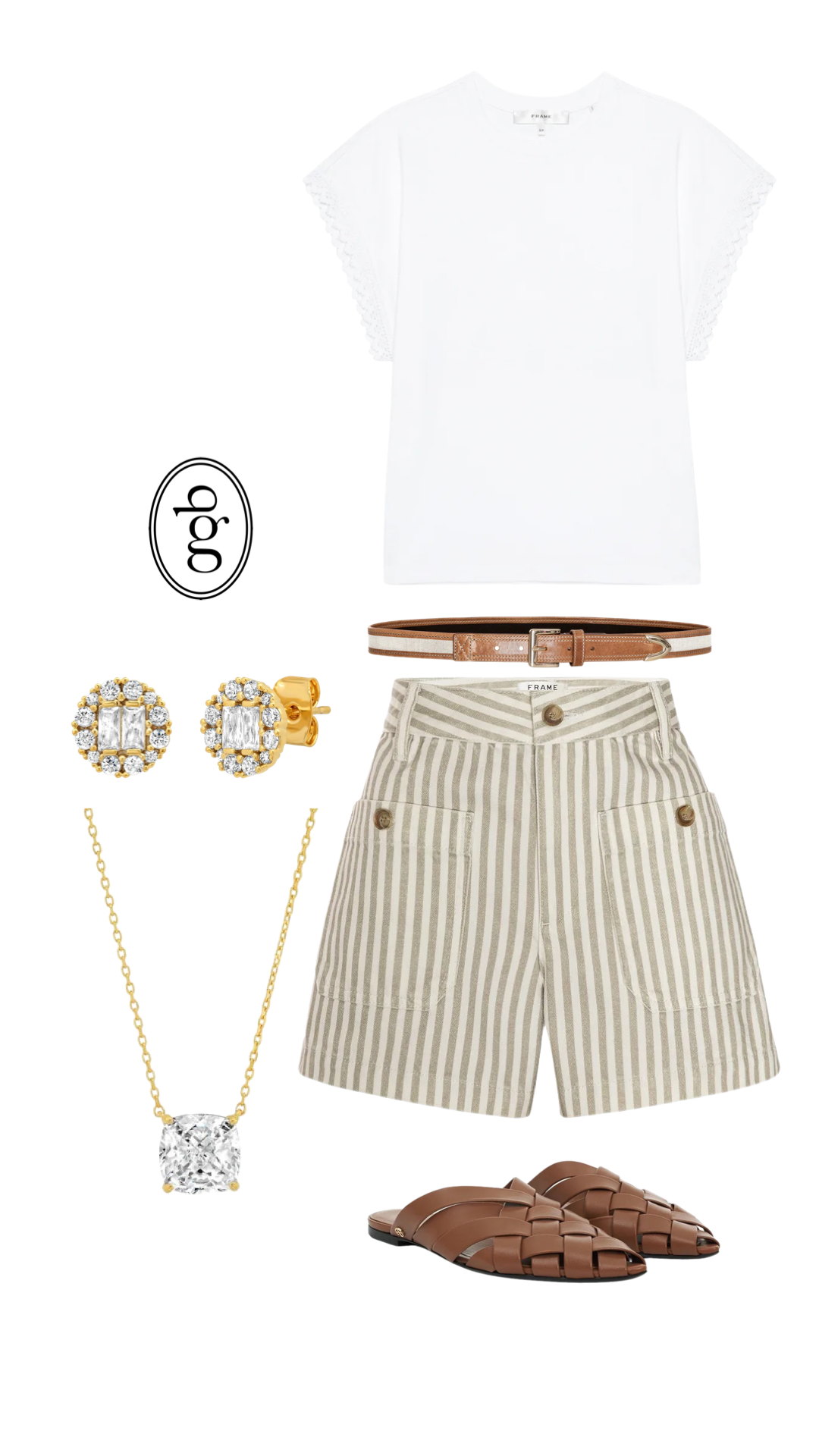 FRAME - The Cruise Short In Flax Stripe Shorts