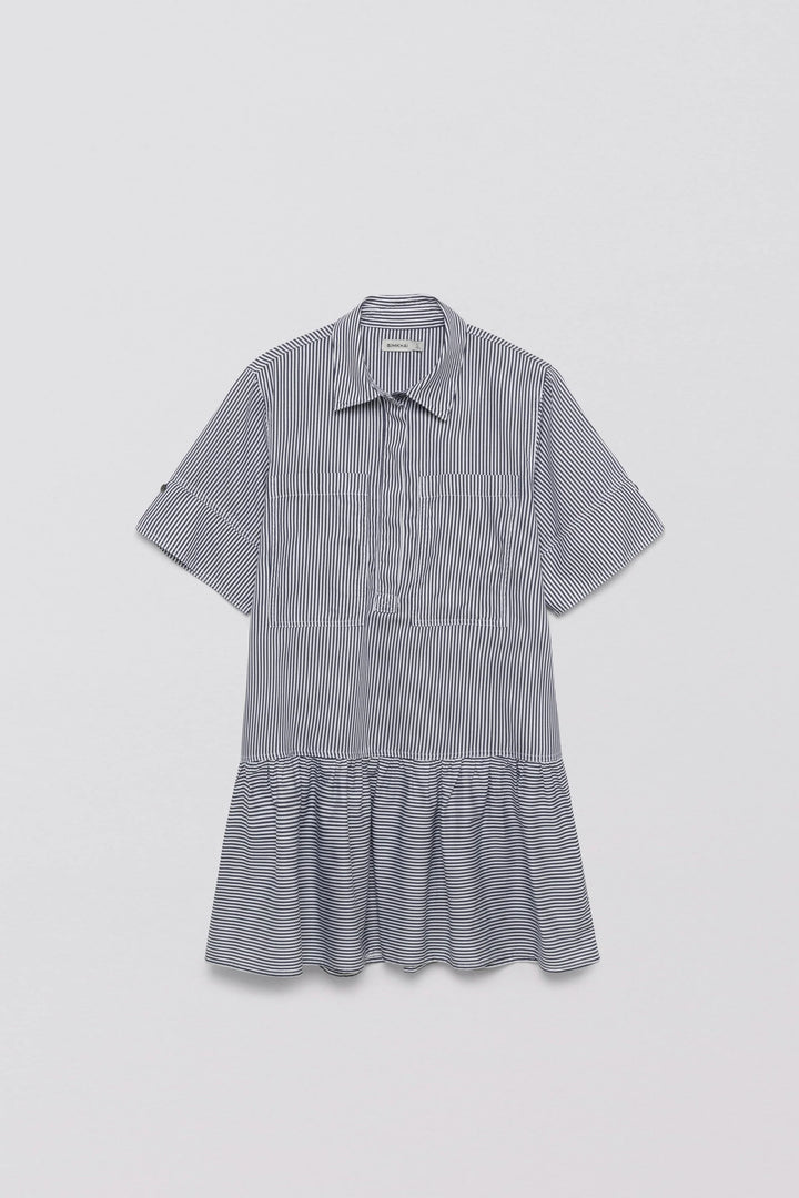 SIMKHAI - Cris Shirt Dress in Midnight Stripe
