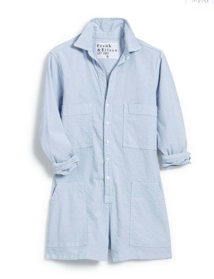 Frank & Eileen - Long-Sleeve Playsuit in Powder Blue