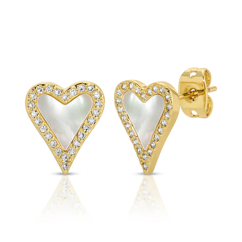 Joy Dravecky - Vivian Heart Stud in Gold