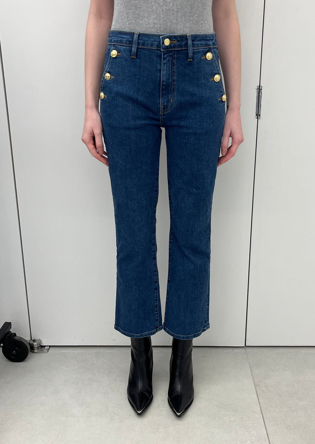 Derek Lam 10 Crosby - Goldie High Rise Crop Flare in Lexington Dark