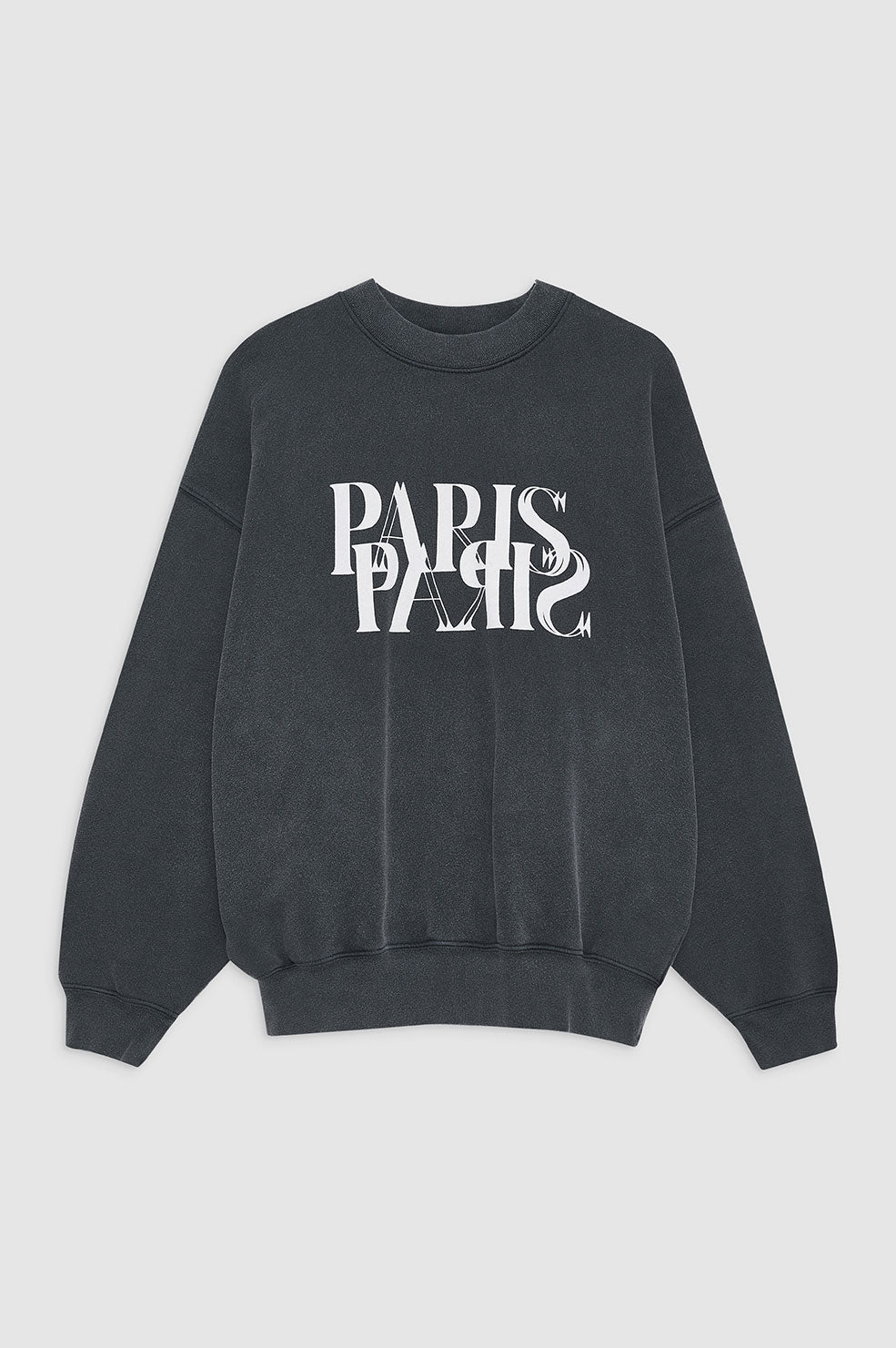 Anine Bing - Jaci Sweatshirt Paris in Washed Black