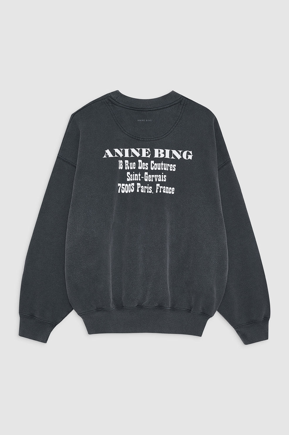 Anine Bing - Jaci Sweatshirt Paris in Washed Black