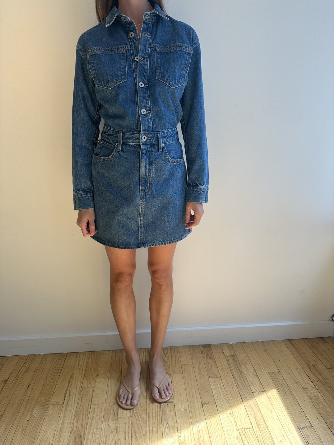 slvrlake denim dress SLVRLAKE Jagger Cotton Denim Minidress