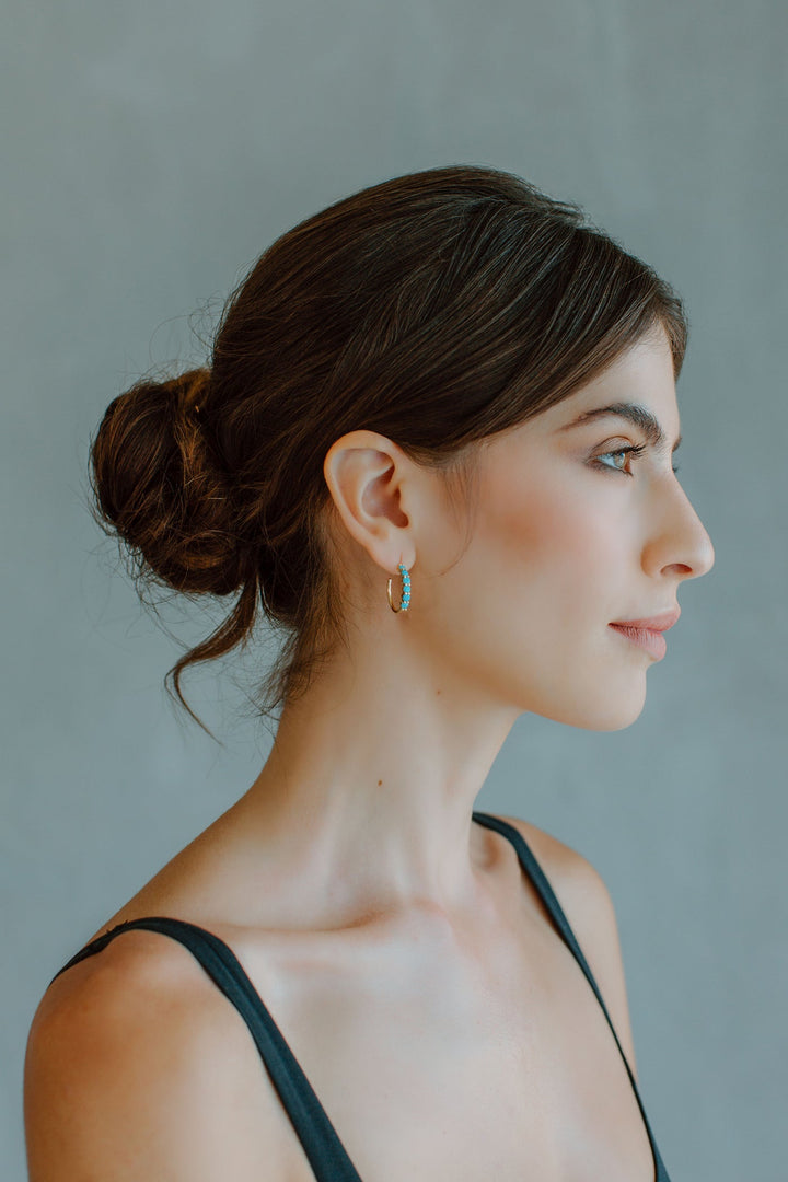 Joy Dravecky - Alexandria Midi Turquoise Hoop