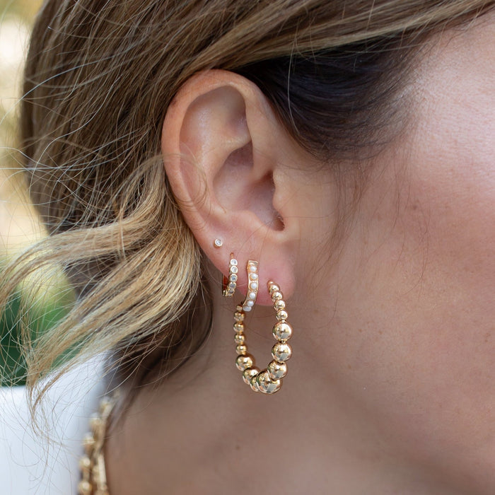 Joy Dravecky - Elizabeth Pearl Huggie Earrings