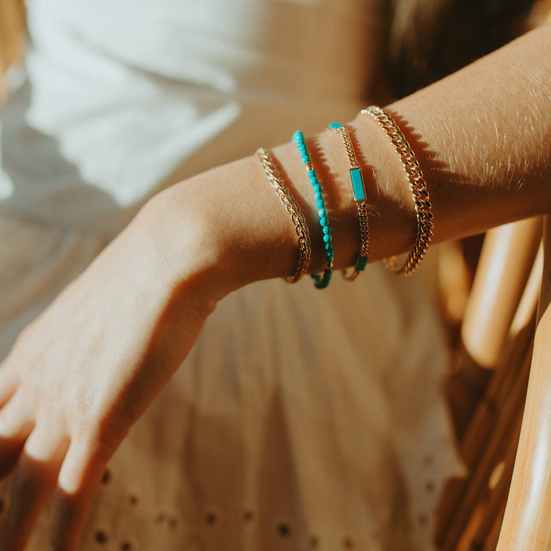 Joy Dravecky - Bali Beaded Bracelet in Turquoise