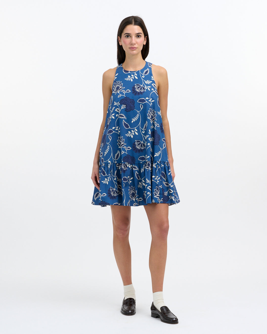 TANYA TAYLOR - Jessie Dress in French Blue and Cream
