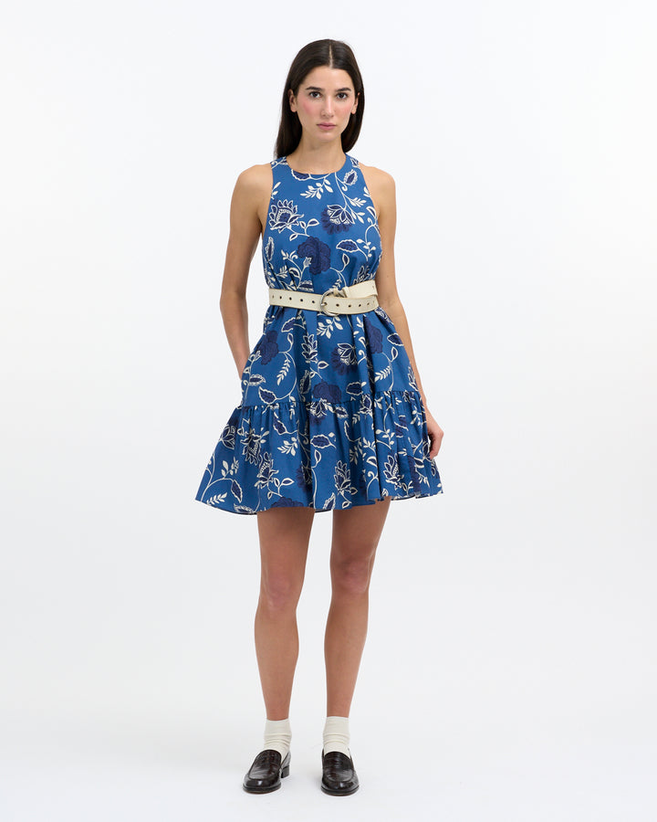 TANYA TAYLOR - Jessie Dress in French Blue and Cream