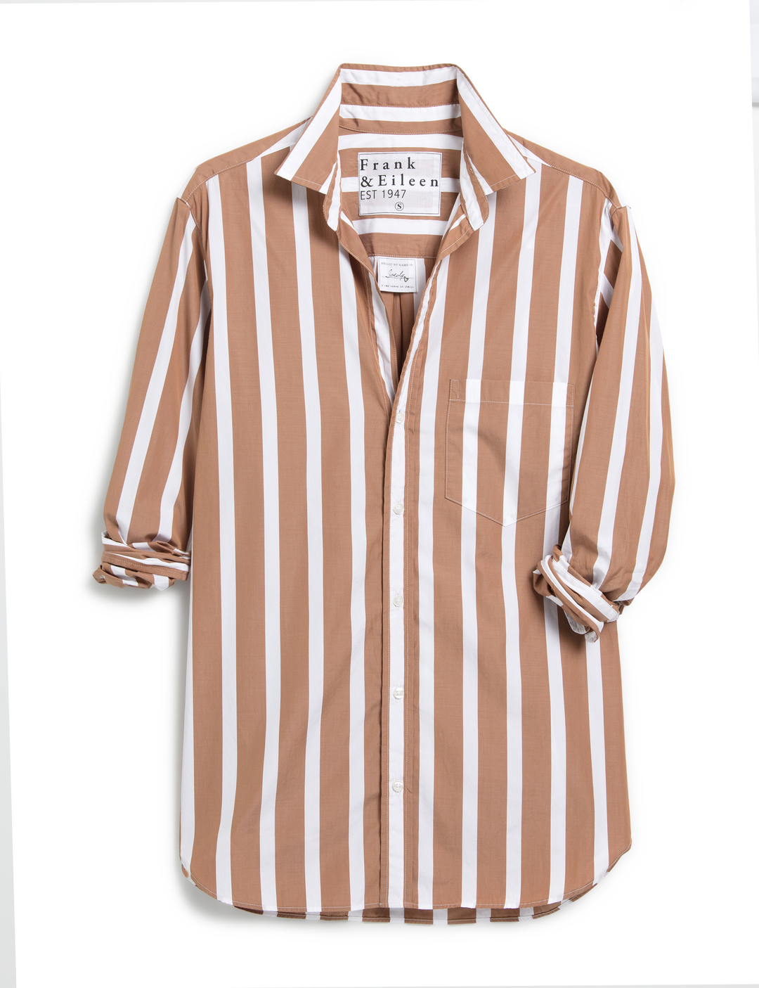 Frank & Eileen - Joedy Button Up Shirt in Camel Stripe
