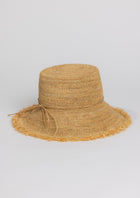 Hat Attack - Packable Raffia Bucket in Natural