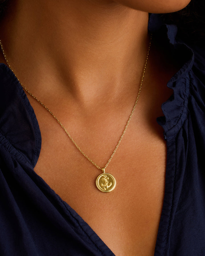 Gorjana - Anchor Coin Necklace in Gold