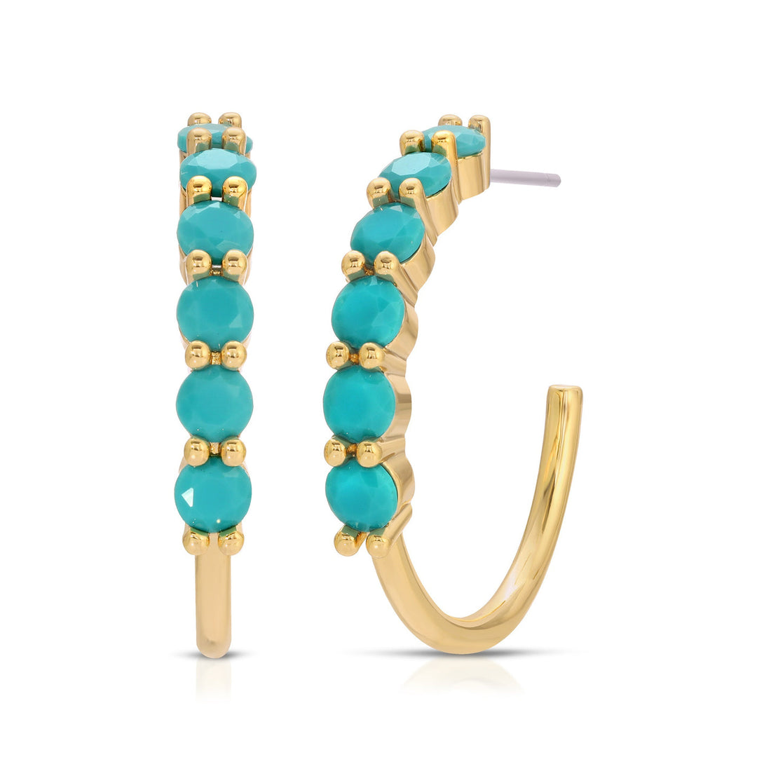 Joy Dravecky - Alexandria Midi Turquoise Hoop