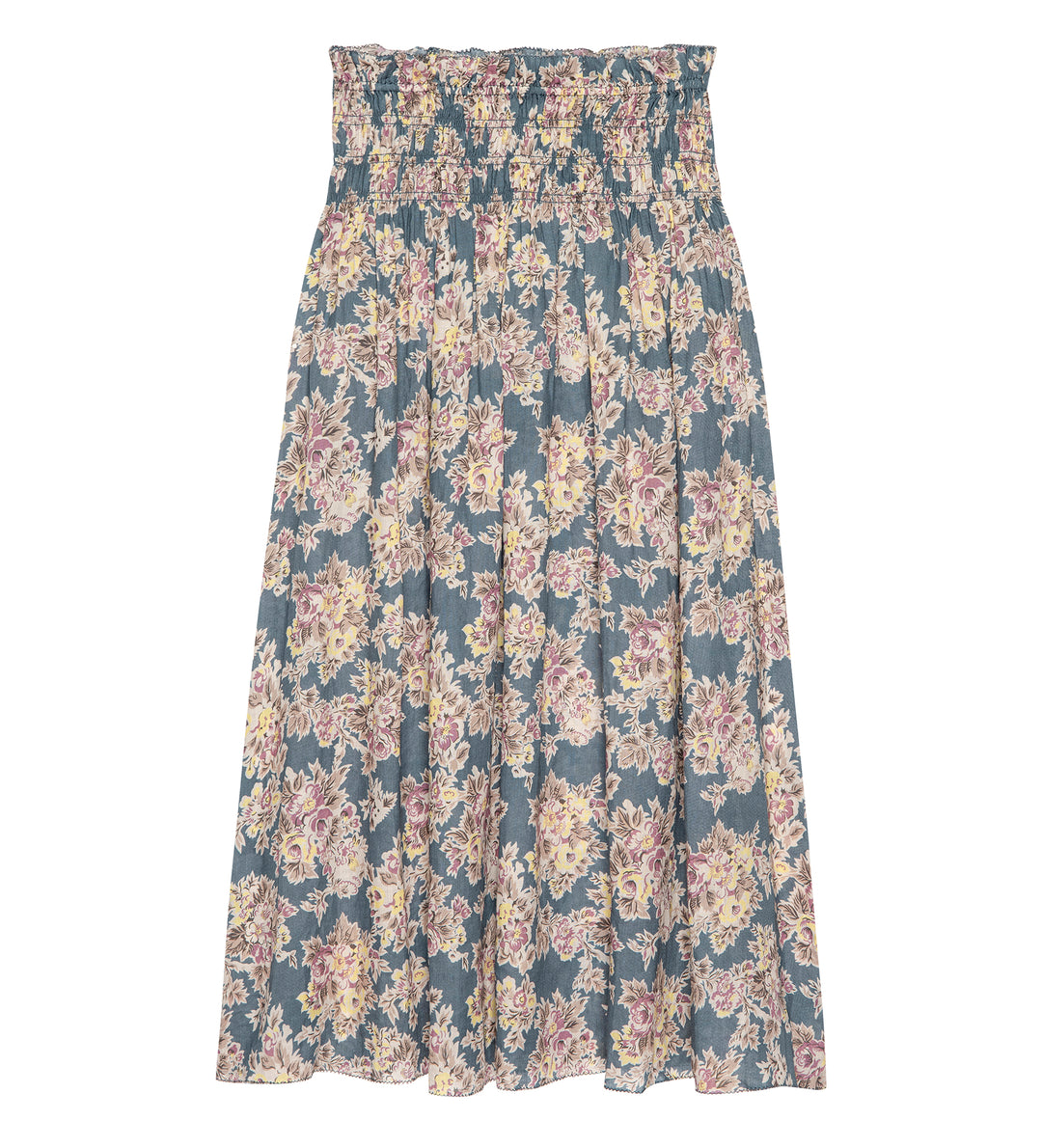 The Great - The Canary Skirt in Indigo Floral