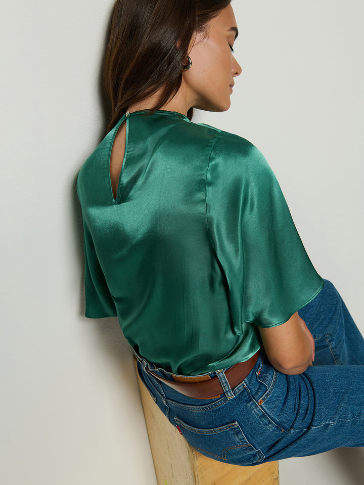 NATION LTD - Karine Cowl Neck Top in Spruce