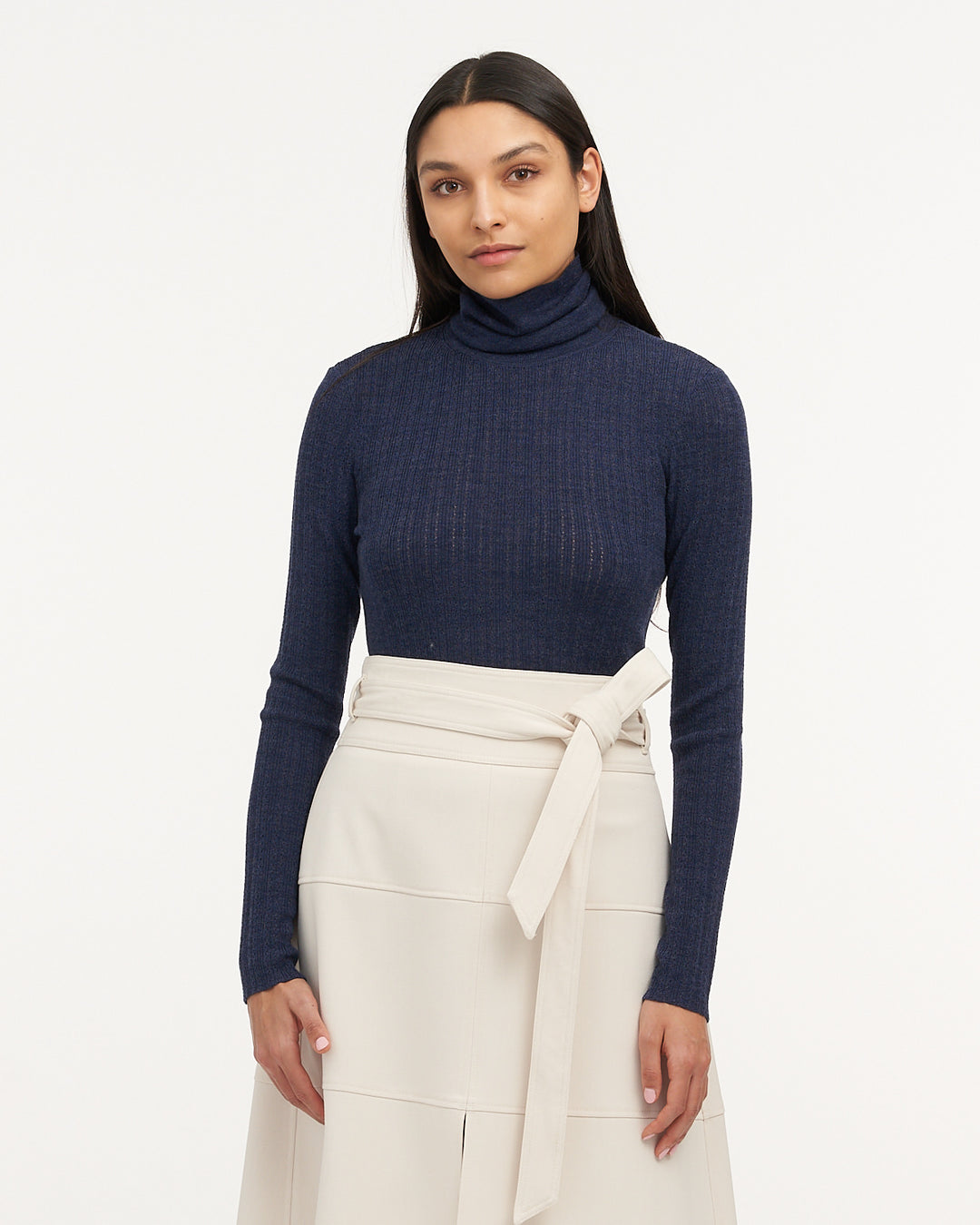 TANYA TAYLOR - Kayden Knit Top in Melange Navy