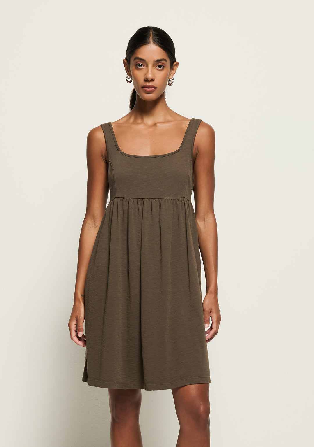 Nation LTD - Kitty Baby Doll Dress in Espresso small Nation LTD - Kitty Baby Doll Dress in Espresso small