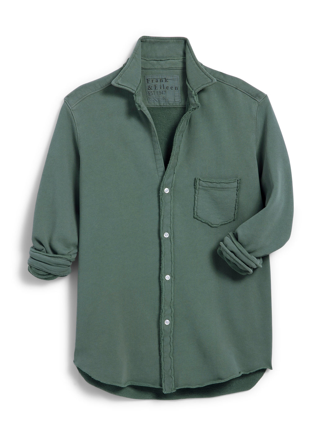Frank & Eileen - Eileen Relaxed Button Up Triple Fleece in Rosemary